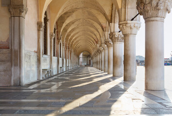 Naklejka premium Venice, Italy, the front porch of Doge's Palace St. Mark Square