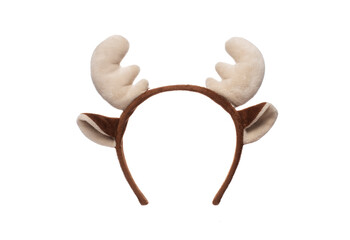 Toy reindeer horns isolated on white background. Antlers of a deer headband on white background