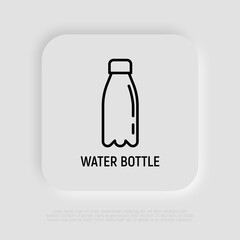 Water bottle thin line icon. Promotional product. Modern vector illustration.