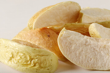 dried apple slices close up