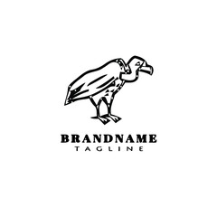 bird logo cartoon icon design template black retro vector illustration