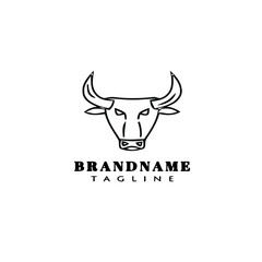Fototapeta premium bull animal logo cartoon icon template black isolated vector illustration