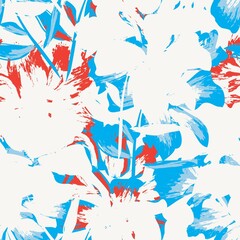 Floral Brush strokes Seamless Pattern Background