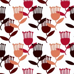 Seamless pattern with flowers on white background for wallpaper