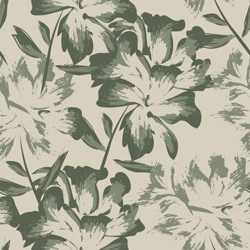 Floral Brush strokes Seamless Pattern Background