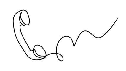 Abstract handset as line drawing on white background. Vector