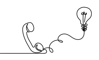 Abstract handset as line drawing on white background. Vector