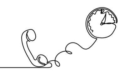 Abstract handset as line drawing on white background. Vector