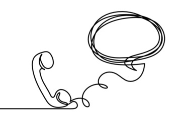 Abstract handset as line drawing on white background. Vector