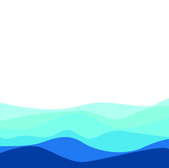 Vector illustration simulating waves in the blue sea.