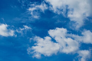 Naklejka na ściany i meble blue sky with white clouds abstract beautiful nature