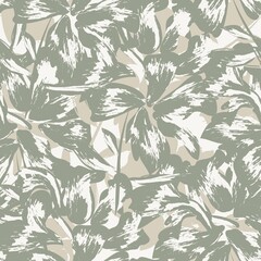 Fototapeta premium Floral Brush strokes Seamless Pattern Background