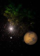 Far-out planets in a space.