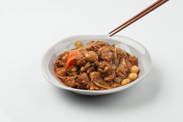 닭,닭고기,식사,요리,음식,찜,찜닭,채소,한국