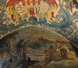 Ancient painting of Prague Castle