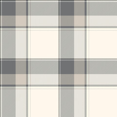 Seamless plaid check pattern in taupe, grey, ivory cream and beige.