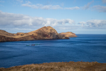 Fototapeta na wymiar Huge cliffs and sea at Ponta de São Lourenço in Madeira Island