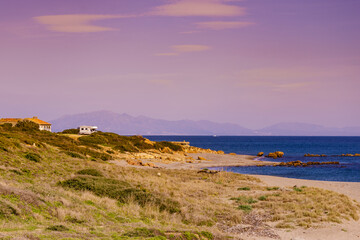 Caravan on beach by Punta Mala, Alcaidesa Spain