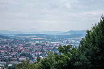 Obraz premium Country landscape over city Hamelin in Germany