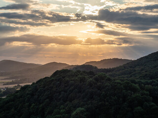 Country landscape over village Schaumburg in Germany