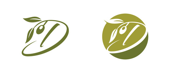 Olive Monogram Initial Letter D