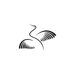 black swan logo icon design vector illustration