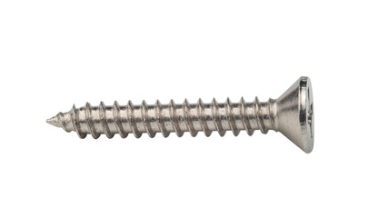 Close up screw isolated on white background with Clipping Path