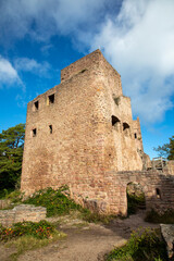 scenic castle husseren les chateaux in Alsace region