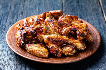 crispy fried chicken wings served on a plate
