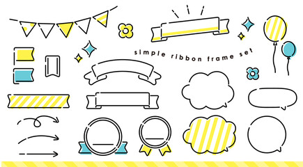 シンプルでかわいいリボン・ フレーム・吹き出しアイコンセット　見出し 　 Vector icon set with simple design Ribbons and frames © marumaru