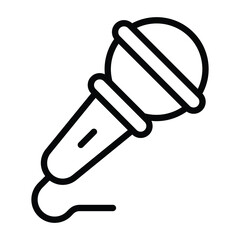 Microphone outline icon, Merry Christmas and Happy New Year icons for web and mobile design.