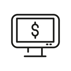 Computer Icon Isolated On White Background. Monitor Symbol Modern, Simple, Vector, Icon For Website Design, Mobile APP, UI. Vector Illustration