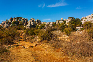 Torcal de Antequera, en la localidad de Antequera, provincia de Málaga, Andalucía, España.