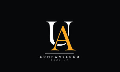 Abstract Letter Initial UA AU Vector Logo Design Template
