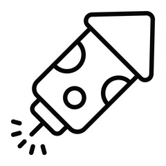 firework Rocket outline icon, Merry Christmas and Happy New Year icons for web and mobile design.
