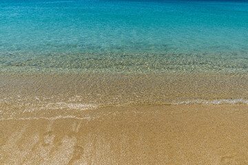 Fototapeta na wymiar Agios Prokopios beach in the island of Naxos, Cyclades, Greece