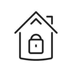 Vector Line Icon Related Home, Cottage, House, Building