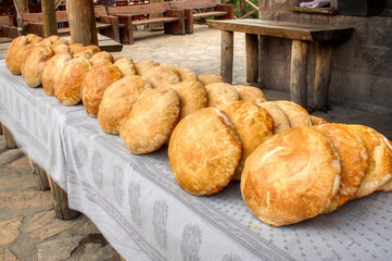Natural breads baked in the village oven.