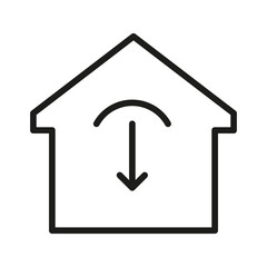Vector Line Icon Related Home, Cottage, House, Building