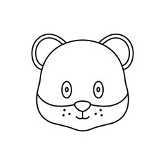 teddy bear line icon vector cute