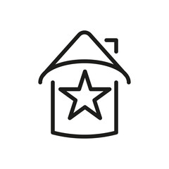 Vector Line Icon Related Home, Cottage, House, Building