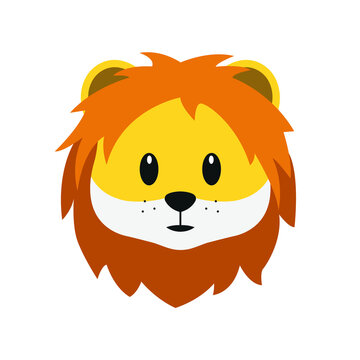 Lion vector emoji illustration cute