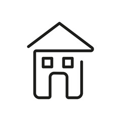 Vector Line Icon Related Home, Cottage, House, Building
