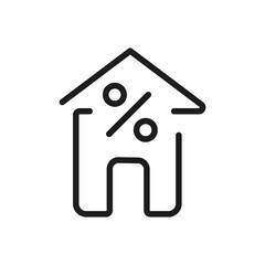 Vector Line Icon Related Home, Cottage, House, Building