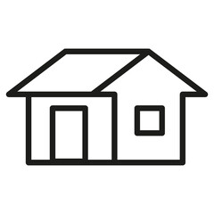 Vector Line Icon Related Home, Cottage, House, Building