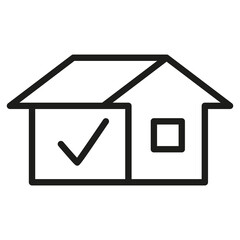 Obraz premium Vector Line Icon Related Home, Cottage, House, Building