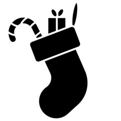 christmas sock solid icon