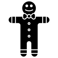 gingerbread man solid icon