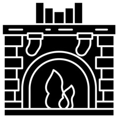 fireplace solid icon