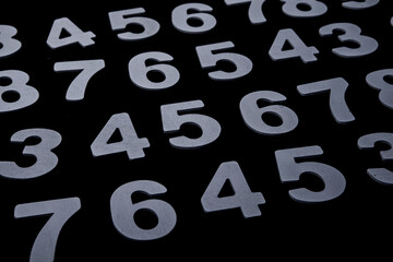 Background of numbers. from zero to nine. Finance data concept. Matematic. Seamless pattern with numbers. financial crisis concept. Business success